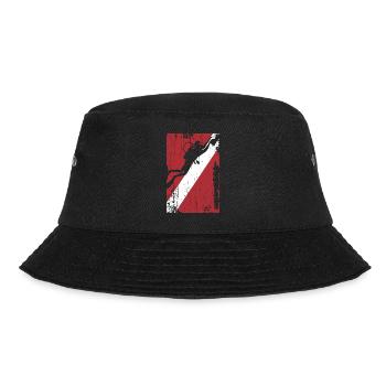 Scuba Diving Flag Diver Dive Water Oze - Bucket Hat - black - Front - Lela (165cm)