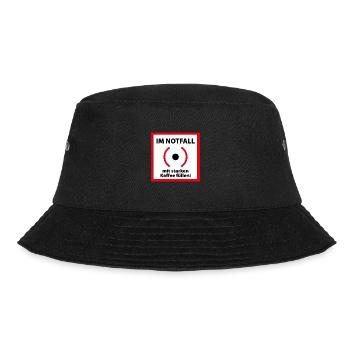 Im Notfall Kaffee - Bucket Hat - Schwarz - Vorne - Lela (165cm)