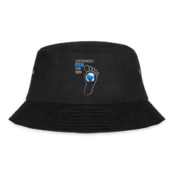 Nachhaltiges Shirt für Männer - Bucket Hat - Schwarz - Vorne - Lela (165cm)