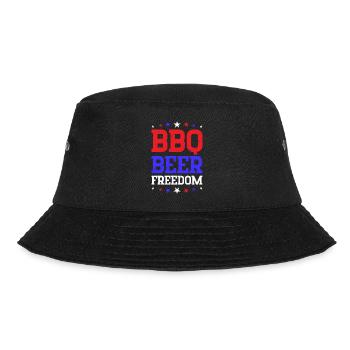 BBQ Bier Freiheit Grillparty Bier trinken 4. - Bucket Hat - Schwarz - Vorne - Lela (165cm)