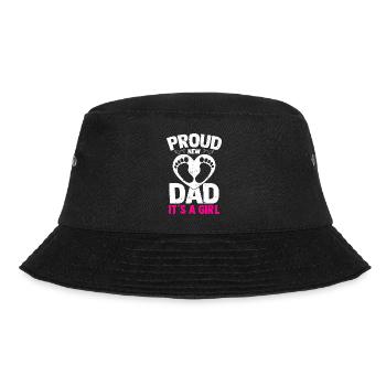 Stolzer neuer Vater Es ist ein Mädchen Baby Geschlecht Reveal Pink - Bucket Hat - Schwarz - Vorne - Lela (165cm)