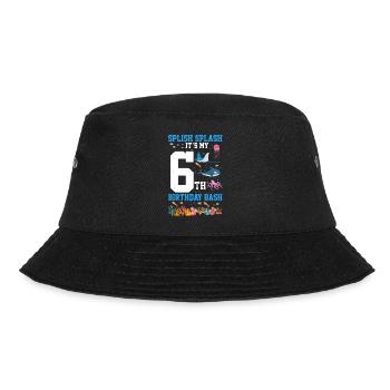 Marine Biology Birthday Party Birthday 6 - Bucket Hat - black - Front - Lela (165cm)