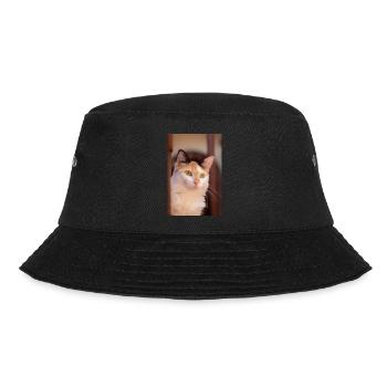 Die Katze mit dem süßen Look - Bucket Hat - Schwarz - Vorne - Lela (165cm)