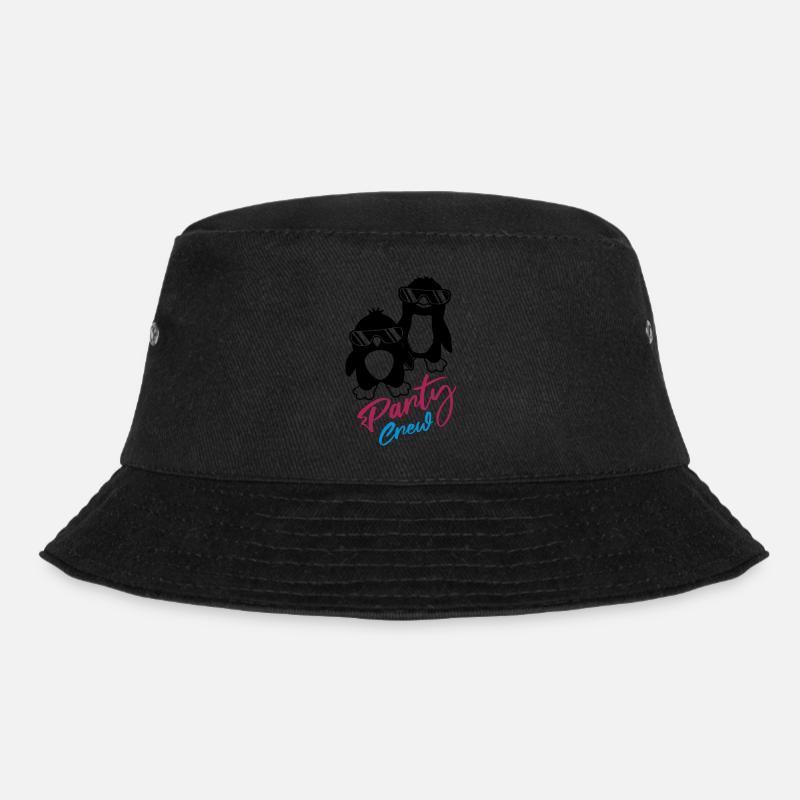 Pinguin Freunde Party Crew - Bucket Hat - Schwarz