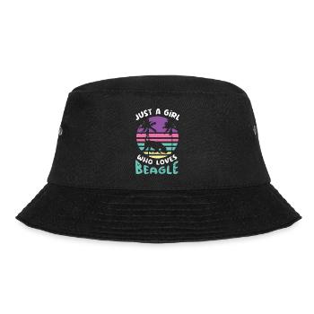Hund Beagle Hundehalterin Frauchen Muttertag - Bucket Hat - Schwarz - Vorne - Lela (165cm)