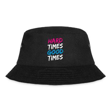 « Hard Times Good Times » en rose, blanc et bleu - Bob - noir - Devant - Lela (165cm)