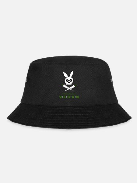 straight vegan hase mit möhre veganlife - Bucket Hat - Schwarz