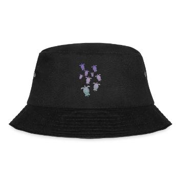 bunte Schildkröten Retro Style Vintage turtle - Bucket Hat - Schwarz - Vorne - Lela (165cm)