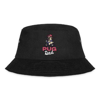 Pug Dad Biker Dog Papa Gift Pugs - Bucket Hat - black - Front - Lela (165cm)