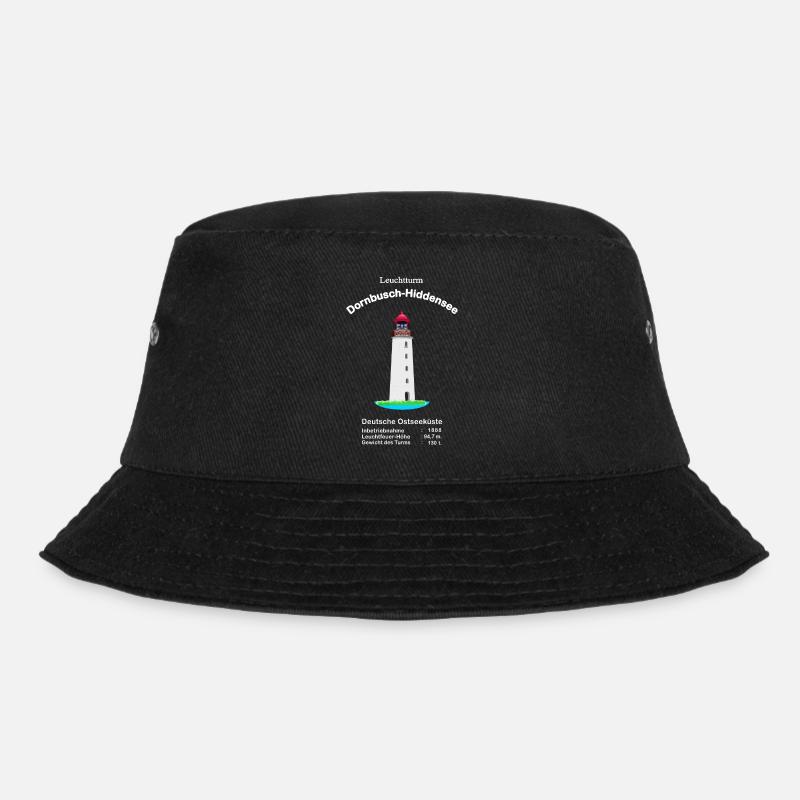 Leuchtturm Dornbusch, Insel Hiddensee, Ostseeküste - Bucket Hat - Schwarz