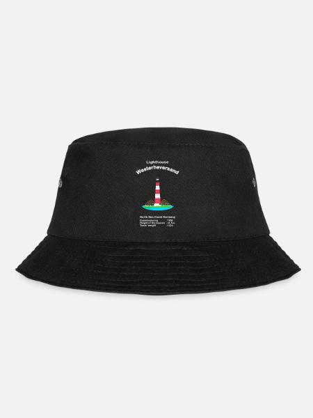 Leuchtturm Westerheversand, Nordsee, Deutschland - Bucket Hat - Schwarz