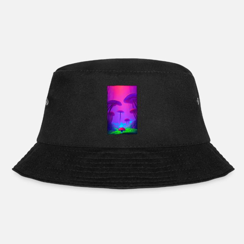 Pilz Vertikaler Wald 2 - Bucket Hat - Schwarz