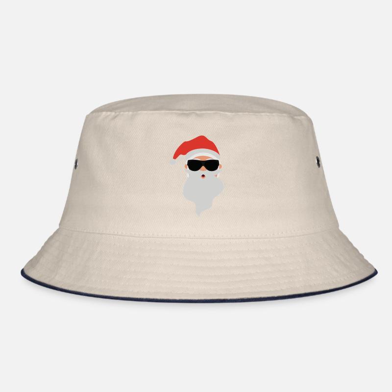 Moderner Weihnachtsmann trägt dunkle Brille Bucket Hat
