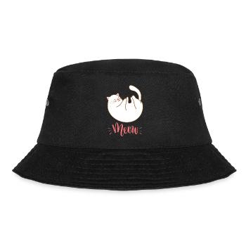 Cute Kawaii Funny Cat Saying Meow - Bucket Hat - black - Front - Lela (165cm)