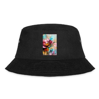 Foral Abstract Rose Blooms Abstrakt - Bucket Hat - Schwarz - Vorne - Lela (165cm)