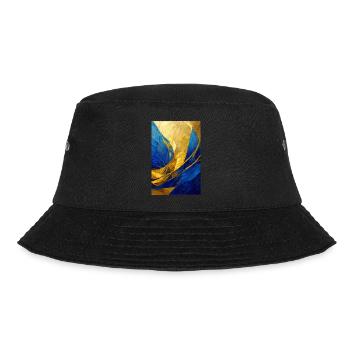 Abstract Painting in Blue and Gold - Bucket Hat - Schwarz - Vorne - Lela (165cm)