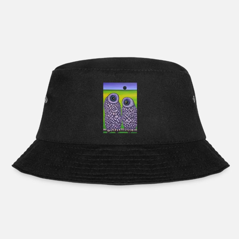 Owl in the field - Bucket Hat - black