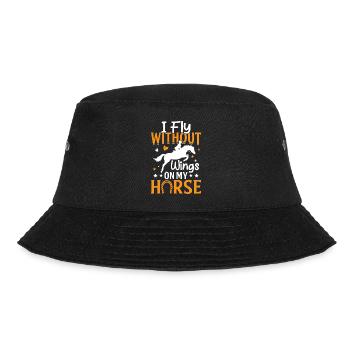 I fly without wings on my horse - barrel - Bucket Hat - black - Front - Lela (165cm)