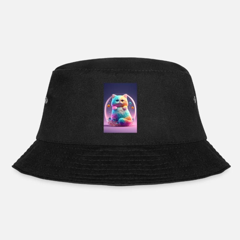 Colorful cat - Bucket Hat - black