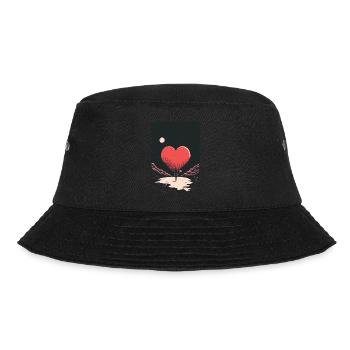 Love Illustration Minimalist Design - Bucket Hat - black - Front - Lela (165cm)