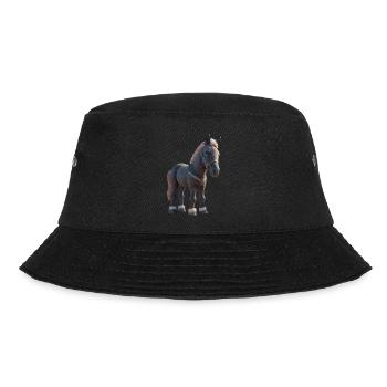 Cartoon Pferd - Bucket Hat - Schwarz - Vorne - Lela (165cm)