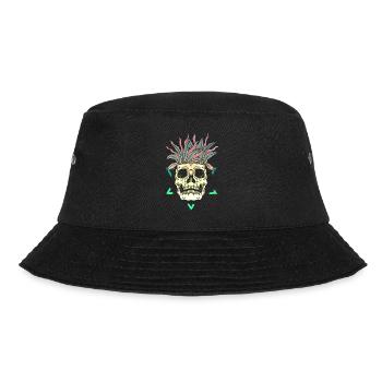 Skeleton Skeleton Skater bone Skull skeleton head - Bucket Hat - black - Front - Lela (165cm)