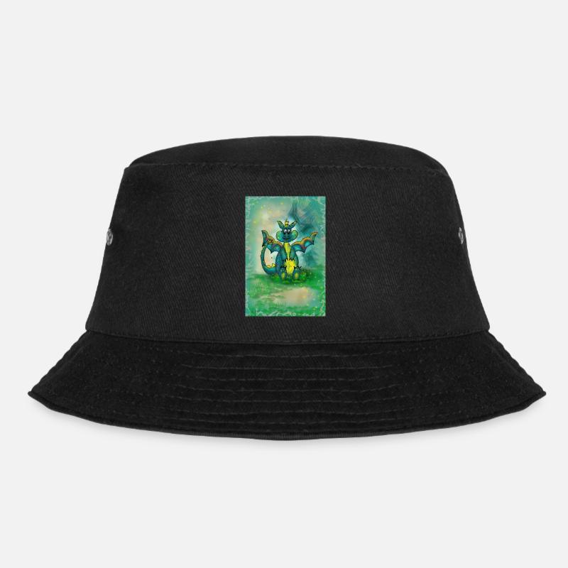 Drache mit Hintergrund - Bucket Hat - Schwarz