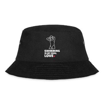 Ich Liebe Schwimmen - Bucket Hat - Schwarz - Vorne - Lela (165cm)