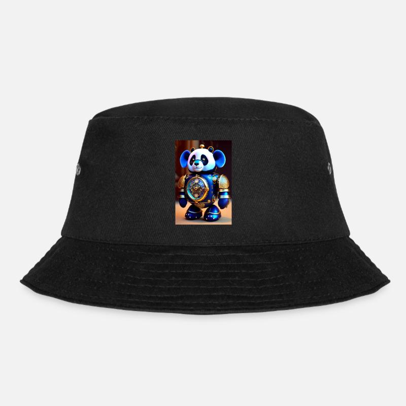 Cute Movement Baby Panda Android - Bucket Hat - black