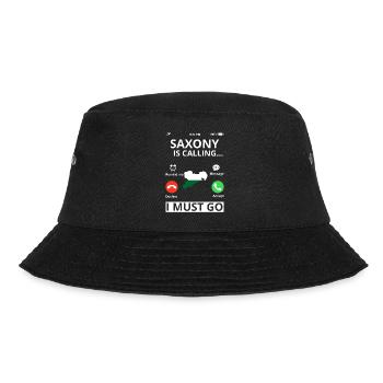 Sachsen Flagge Sächsische Fahne Ossi Urlaub SN - Bucket Hat - Schwarz - Vorne - Lela (165cm)