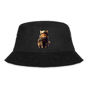 Cat dressed in medieval outfit mimics knight - Bucket Hat - black - Front - Lela (165cm)