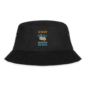 Auszeit ich geh in die Berge - Bucket Hat - Schwarz - Vorne - Lela (165cm)