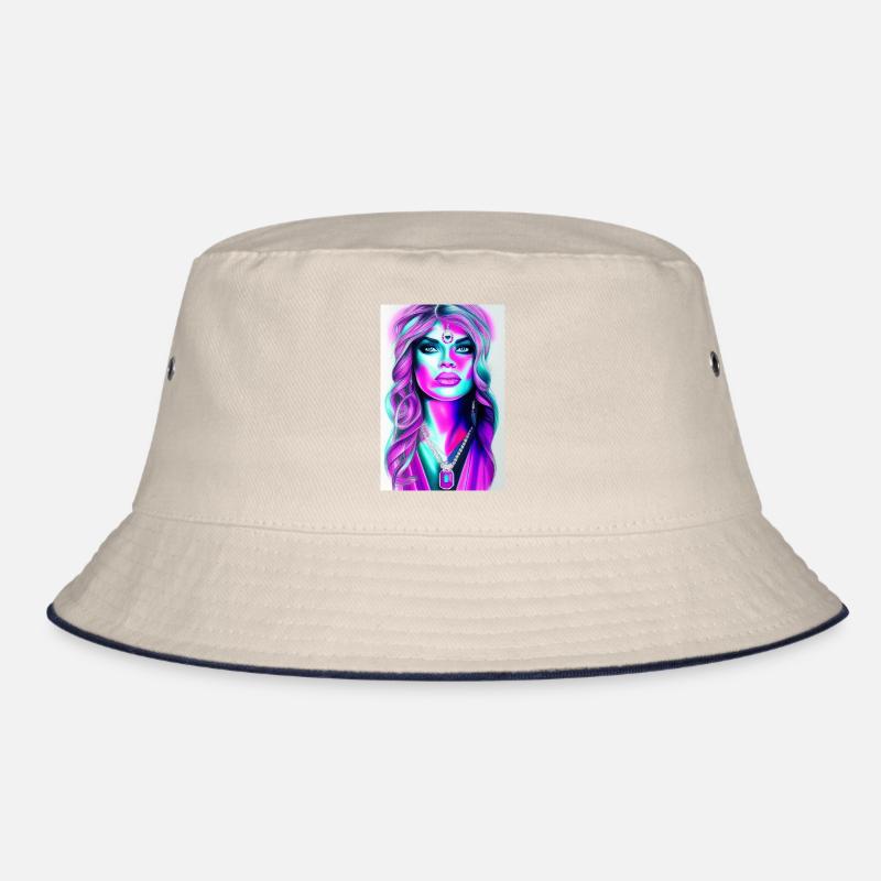 Frau mit Schmuck Bucket Hat