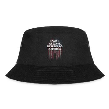 Ich werde immer nach Amerika zurückkehren Patriotischer Amerikaner - Bucket Hat - Schwarz - Vorne - Lela (165cm)