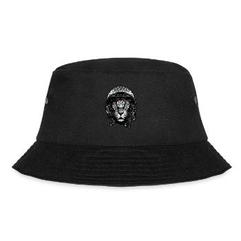 Cheetah, leopard with helmet , Digital - Bucket Hat - black - Front - Lela (165cm)
