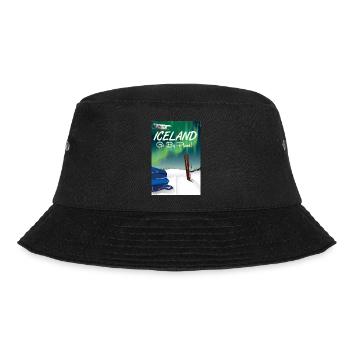 Island Go By Plane Skireiseplakat - Bucket Hat - Schwarz - Vorne - Lela (165cm)