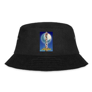 Alaska Totem Pole Reiseposter - Bucket Hat - Schwarz - Vorne - Lela (165cm)