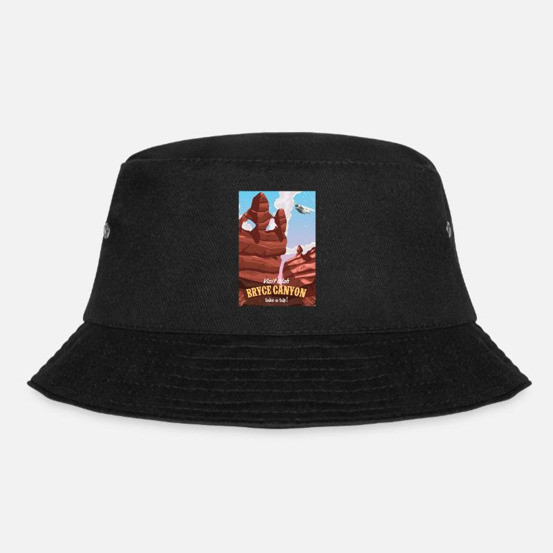Bryce Canyon Utah Reiseplakat - Bucket Hat - Schwarz