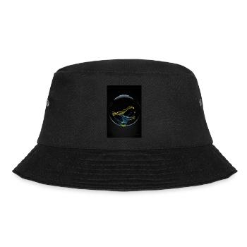 Kaos in einer Blase gelb 1 - Bucket Hat - Schwarz - Vorne - Lela (165cm)