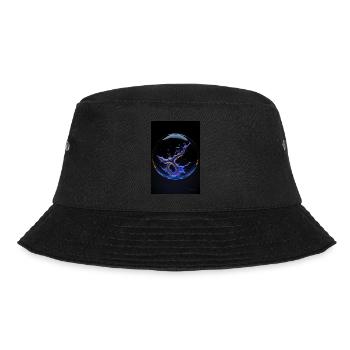 Kaos in einer Blase neon1 - Bucket Hat - Schwarz - Vorne - Lela (165cm)