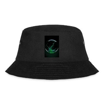Kaos in einer Blase grün 2 - Bucket Hat - Schwarz - Vorne - Lela (165cm)