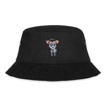 Zebra Wasserfarben Zoo - Bucket Hat - Schwarz - Vorne - Lela (165cm)
