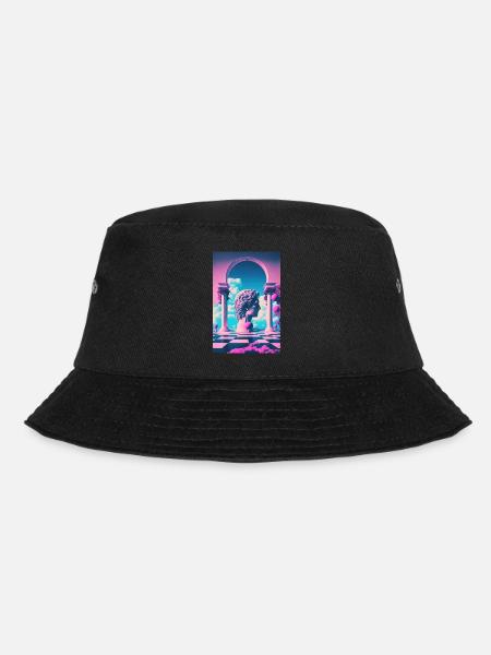 Eine Vaporwave Erkundung von Schönheit und Antike - Bucket Hat - Schwarz