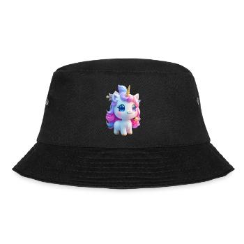 Kawaii Magisches Einhorn - Bucket Hat - Schwarz - Vorne - Lela (165cm)