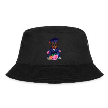 Bachelor Doberman Graduation Study Dogs - Bucket Hat - black - Front - Lela (165cm)