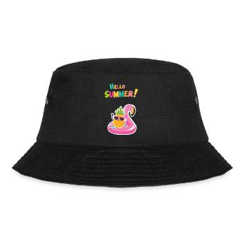 Hello Summer! - Bucket Hat - Schwarz - Vorne - Lela (165cm)