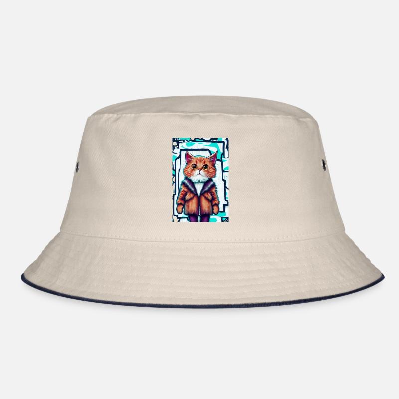 Cute cat in fur coat | Pop Art Graffiti Bucket Hat