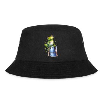 Cooler Wetterfrosch - Bucket Hat - Schwarz - Vorne - Lela (165cm)