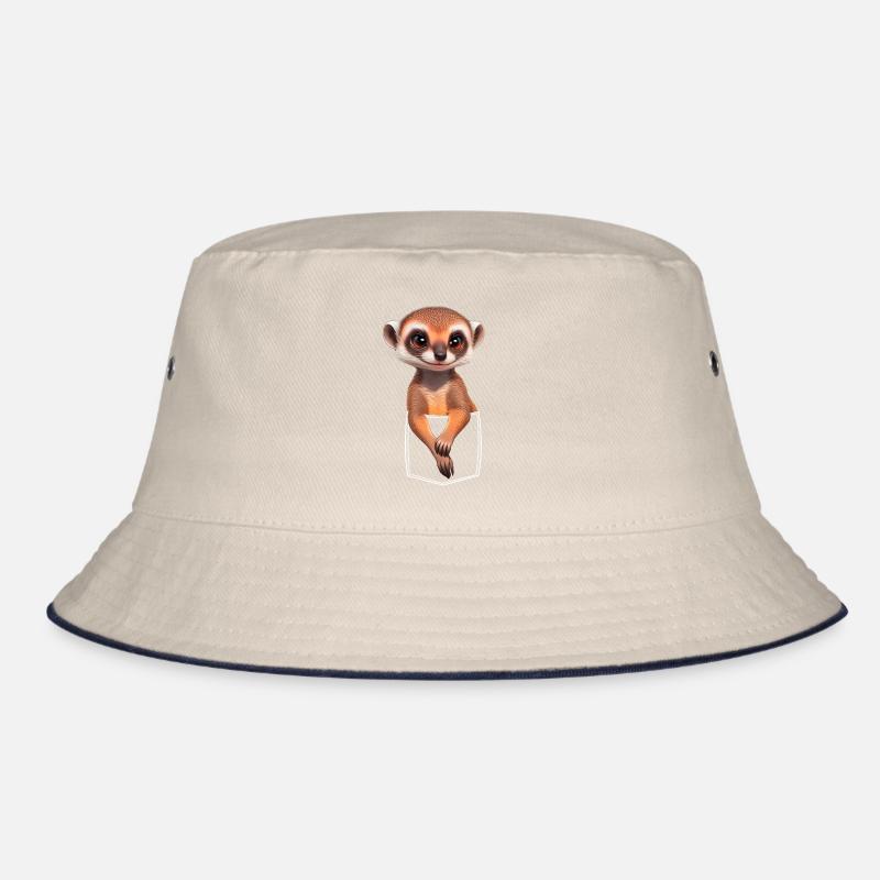 Süßes Erdmännchen Meerkat in Brusttasche Pocket Bucket Hat