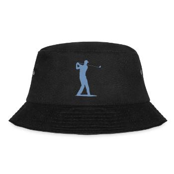 Golfspieler Silhouette - Abschlag Golf - Bucket Hat - Schwarz - Vorne - Lela (165cm)